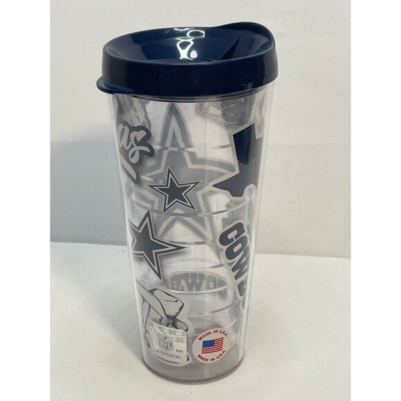 NFL Dallas Cowboys Football 22 oz tumbler cup Tervis 8" made USA - Picture 3 of 9